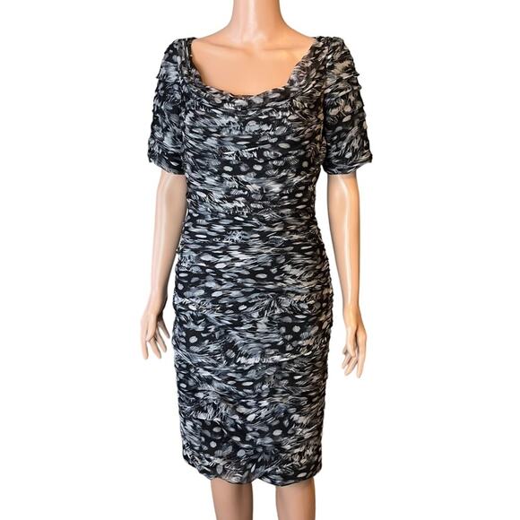 Tadashi Shoji Silk Dress 6 Elegant Ruched Evening Cocktail Date Party Luxe Glam - Picture 1 of 6